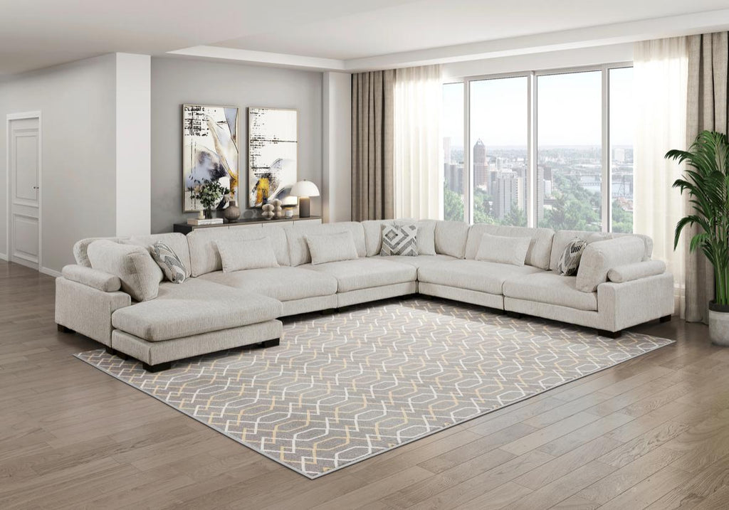 NKS9555BEG*62CR3ACVCMZ  6-Piece Modular Sectional with Chaise