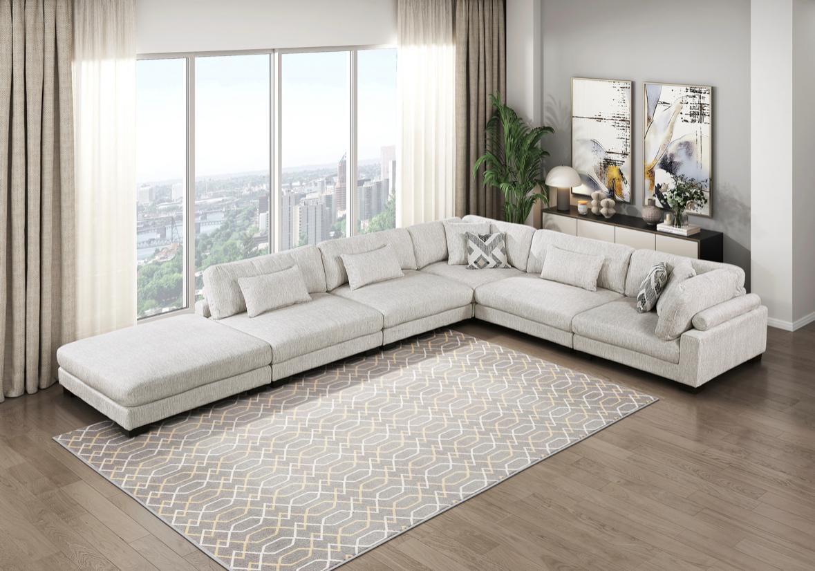 NKS9555BEG*62CR3ACOT 6-Piece Modular Sectional with Ottoman