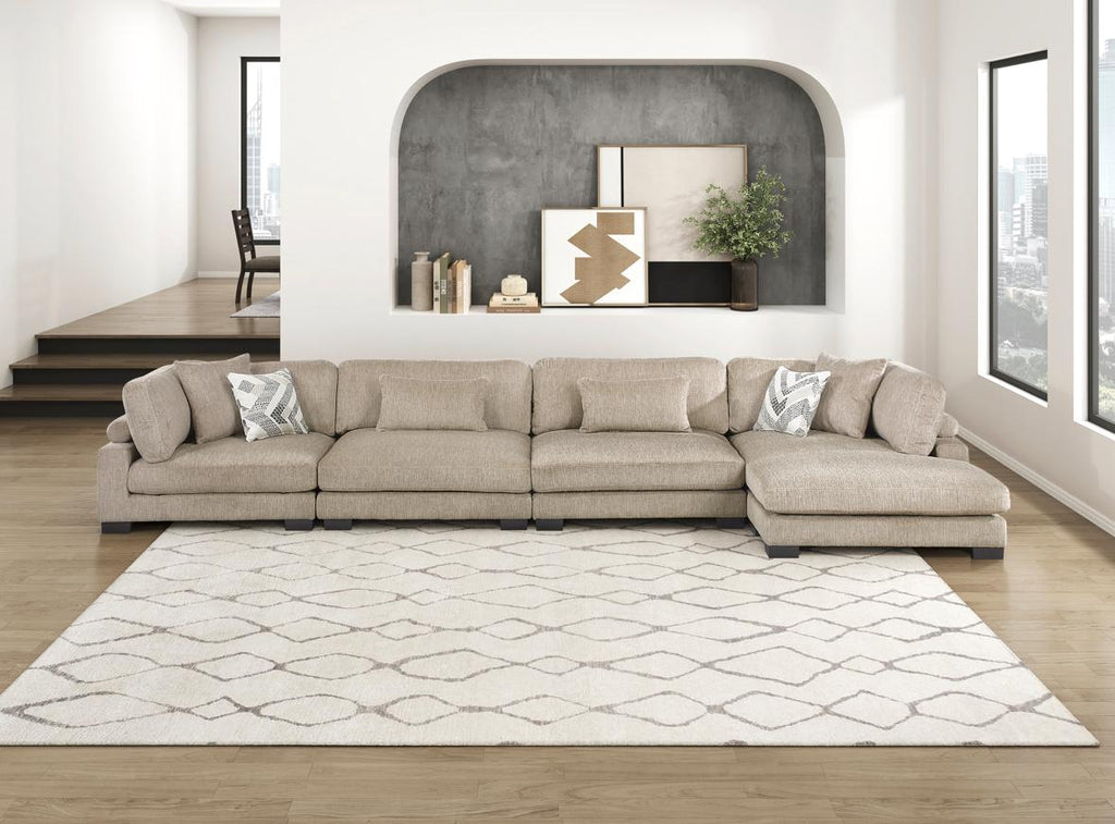 NKS9555BRW*4CR2ACVC  4-Piece Modular Sectional with Chaise