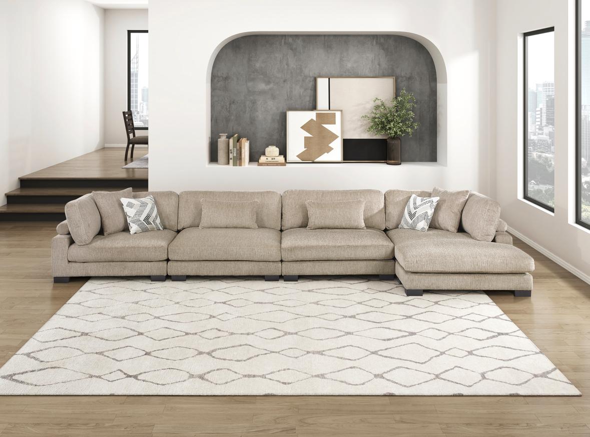 NKS9555BRW*4CR2ACVC  4-Piece Modular Sectional with Chaise