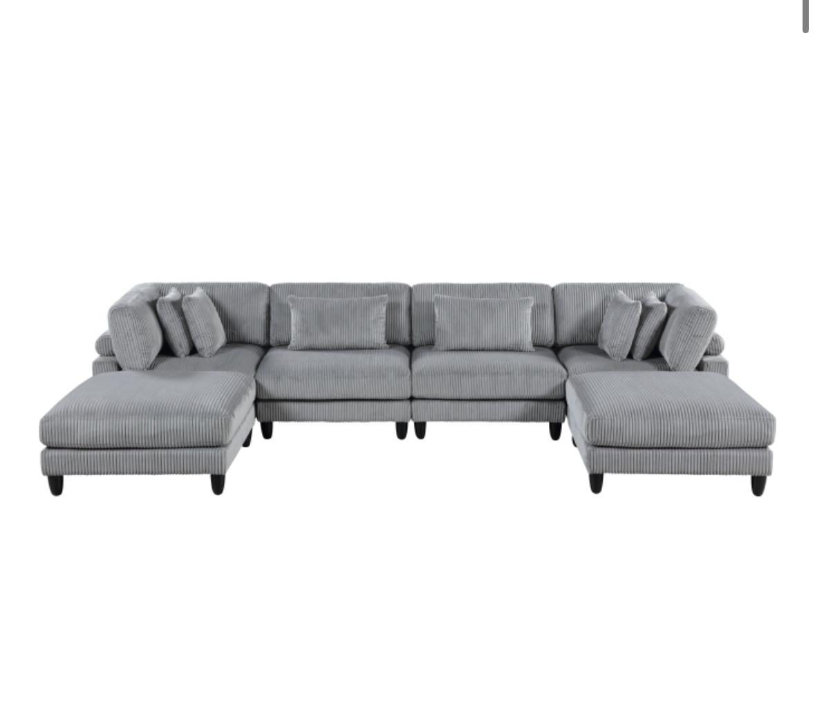 NkS9688GY*62CR2AC2OT 6-Piece Modular Sectional with Ottomans