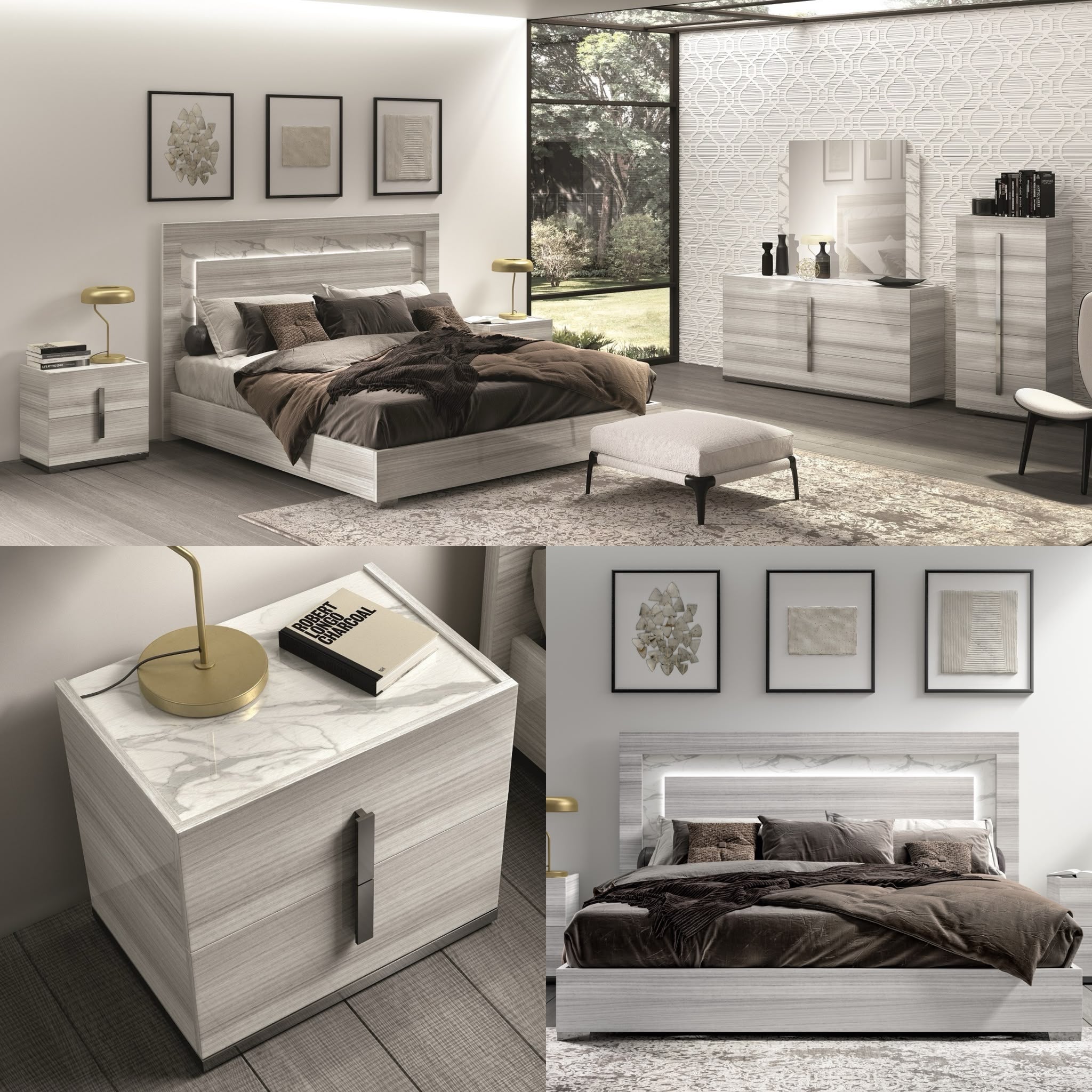 NKSCARRARAMZ Real Italian Bedroom Set (Status Italy Brand)