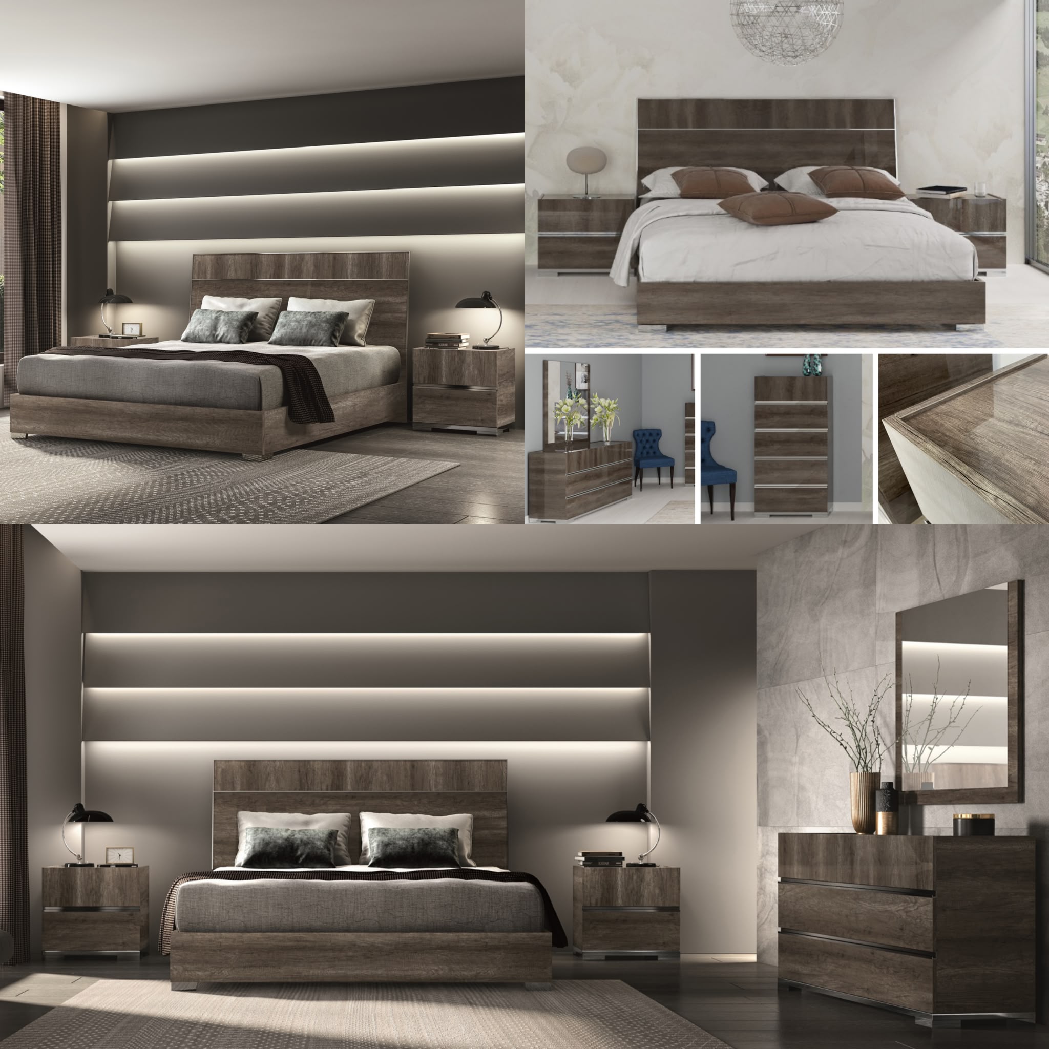 NKSDEAMZ Real Italian Bedroom Set Status Italy Brand