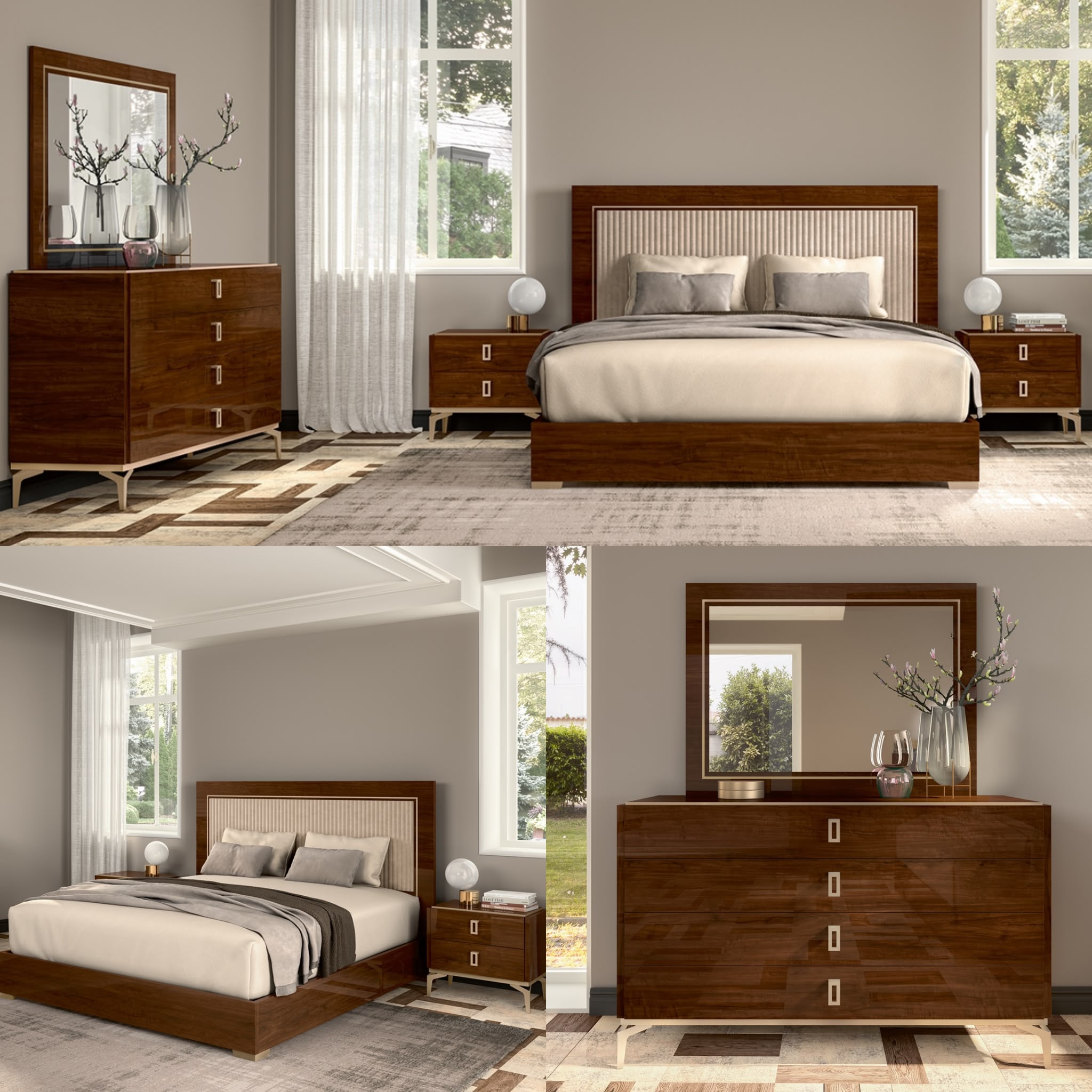 NKSEVA/UPH Real Italian Bedroom Set (Status Italy Brand)
