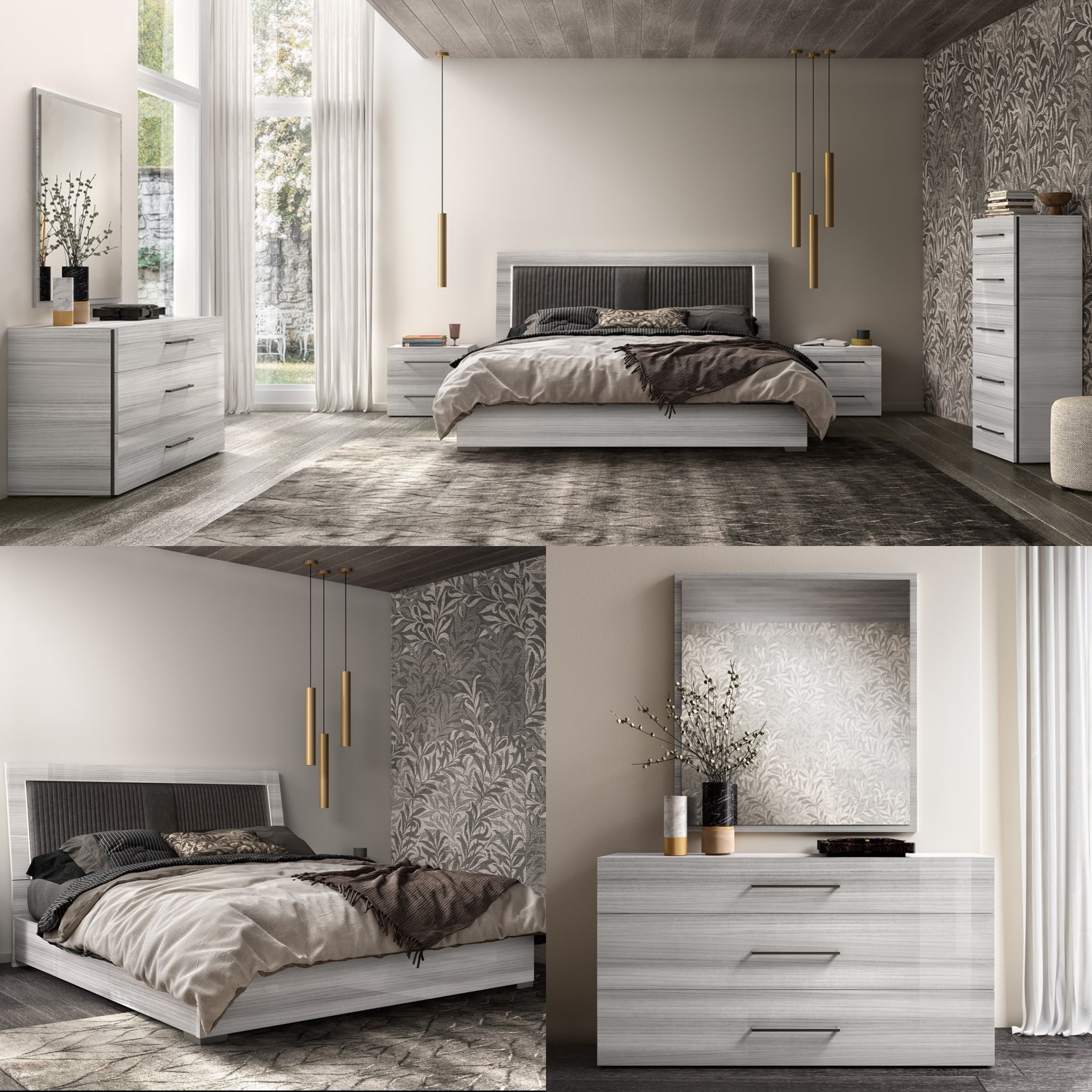NKSMIA/UPHMZ Real Italian Bedroom Set Status Italy Brand