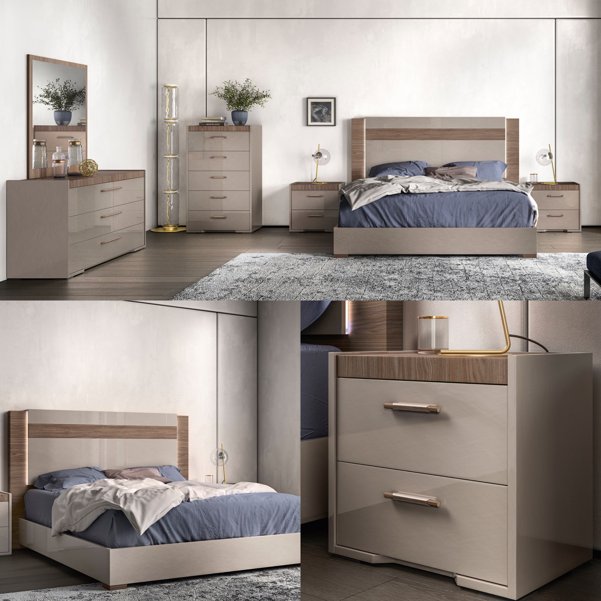 NKSNORAMZ Real Italian Bedroom Set (Status Italy Brand)