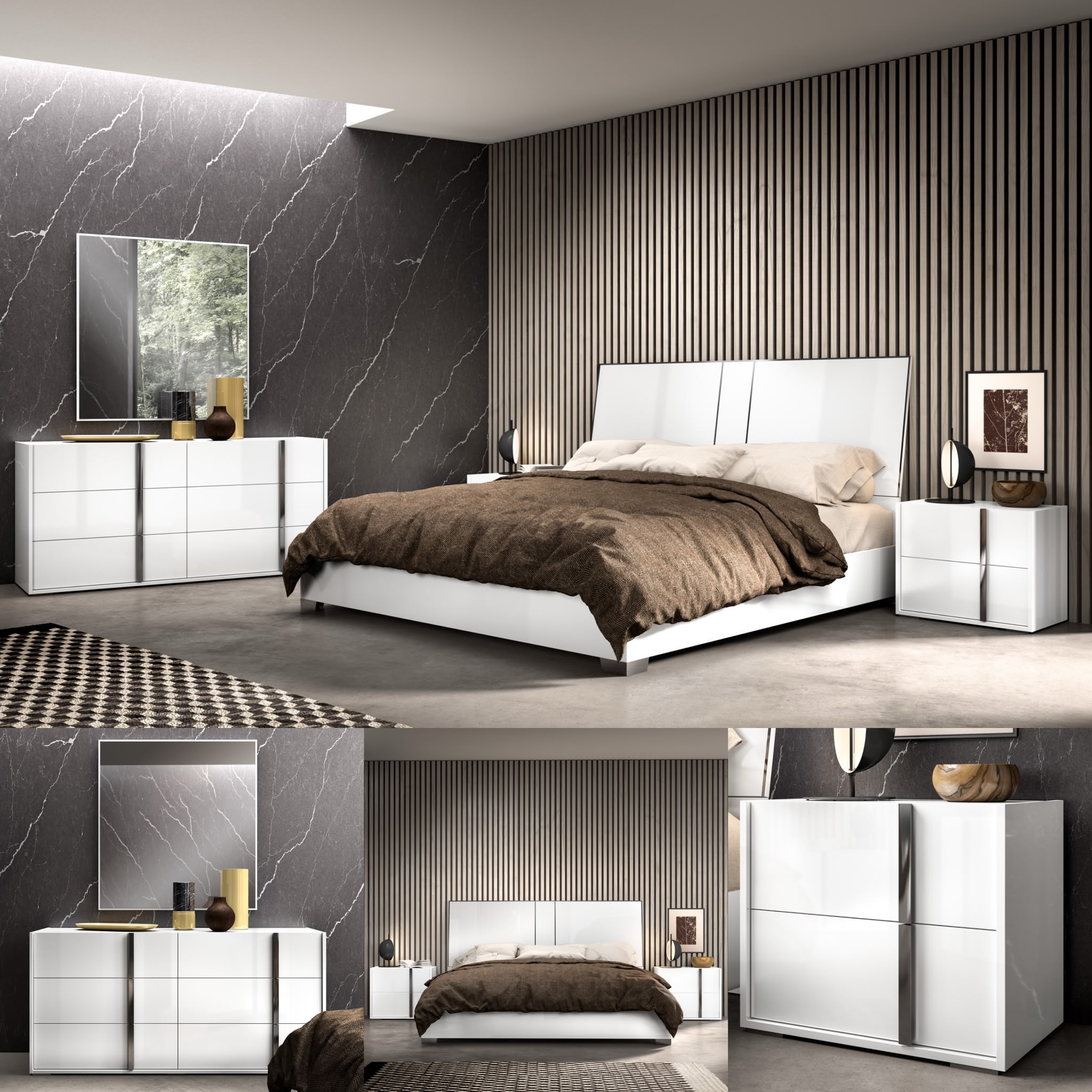NKSBIANCAMZ Real Italian Bedroom Set Status Italy Brand