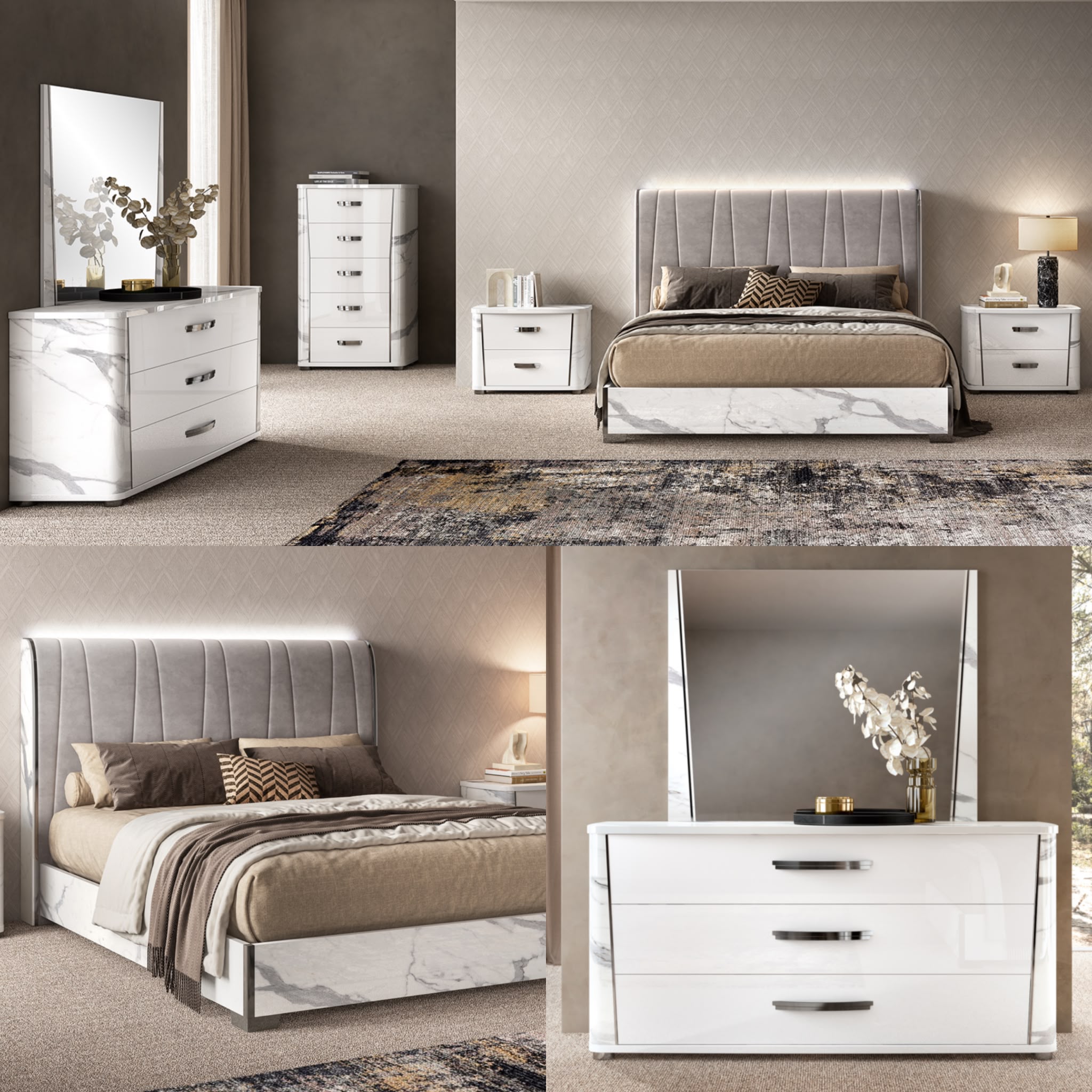NKSANNAMZ Real Italian Bedroom Set (Status Italy Brand)