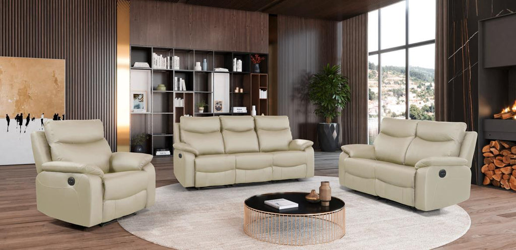 NKS99201P-SBE Full Leather Electric Power Recliner Sofa