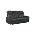 NKS99213BLK Power Double Reclining Sofa with Drop-Down Table & Cupholders