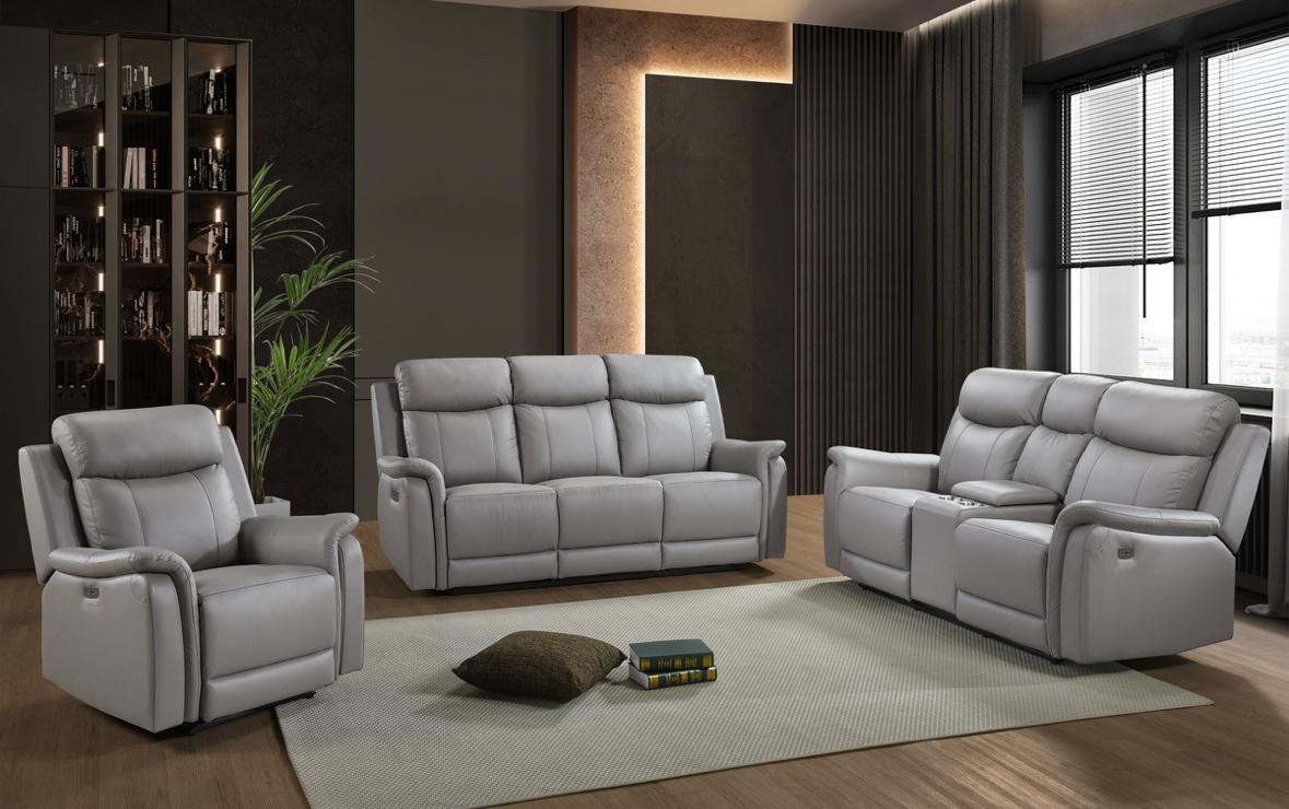 NKS99840PN-LG Leather Electric Power Recliner Set