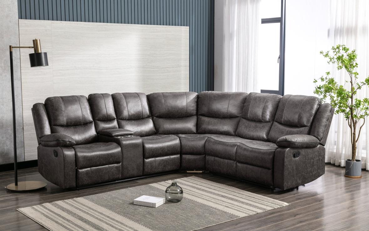 NKS99849GRYSS  Manual Sectional with Left Side Console
