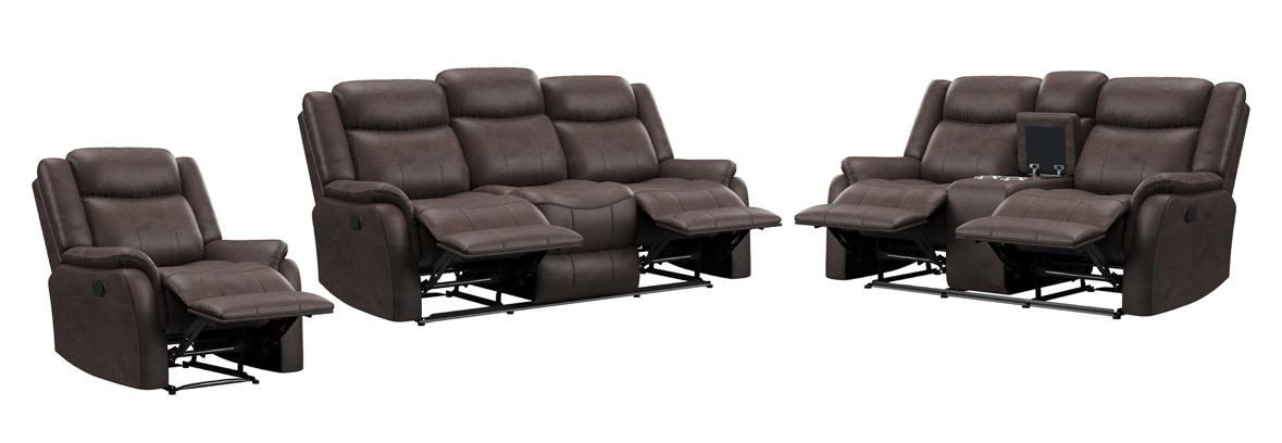 NKS99902BRW Micro Fibre Manual  Recliner Set