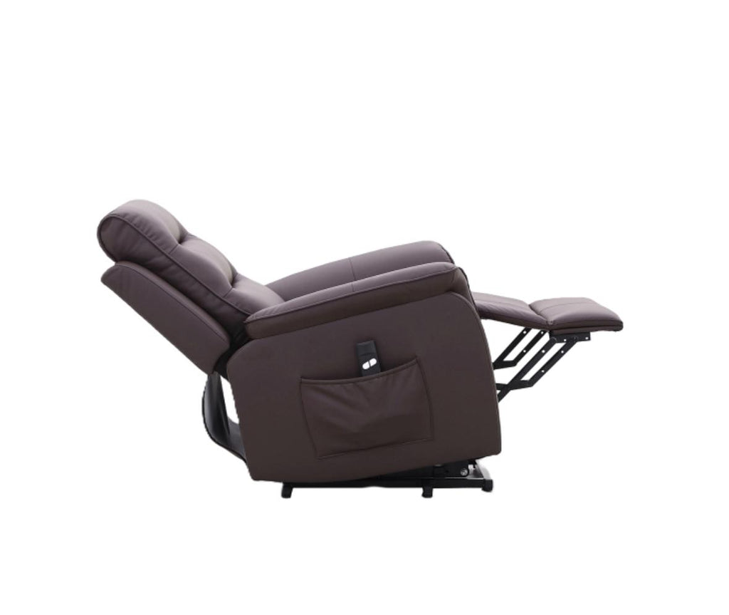 NKS99907BRW-1LT  Medical Power Lift Chair, Brown Non-Skid Faux Leather