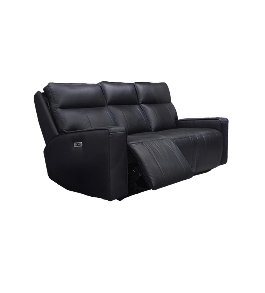 NKS99943P-BLK Leather Dual Power Double Reclining Sofa, Love Seat with Power Headrests