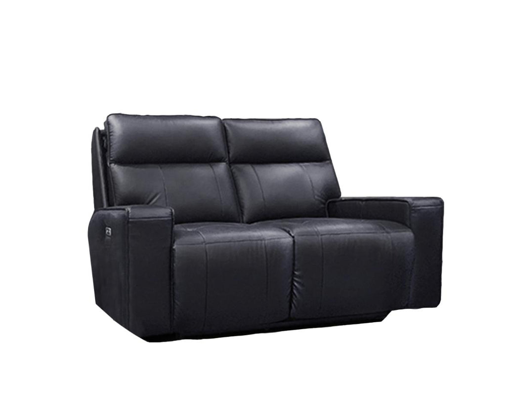 NKS99943P-BLK Leather Dual Power Double Reclining Sofa, Love Seat with Power Headrests