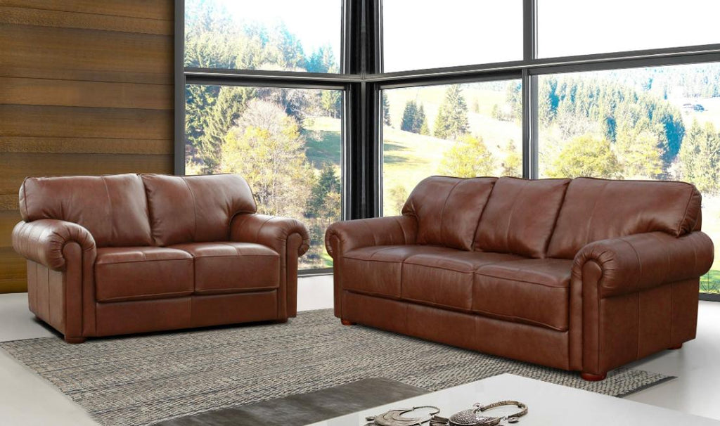 NKS99953CHC Full Cowhide Leather All Over Sofa, Love Seat & Chair