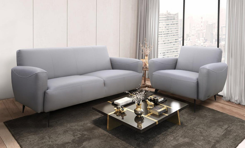 NKS99954GRY Full Cowhide Leather All Over Sofa & Chair