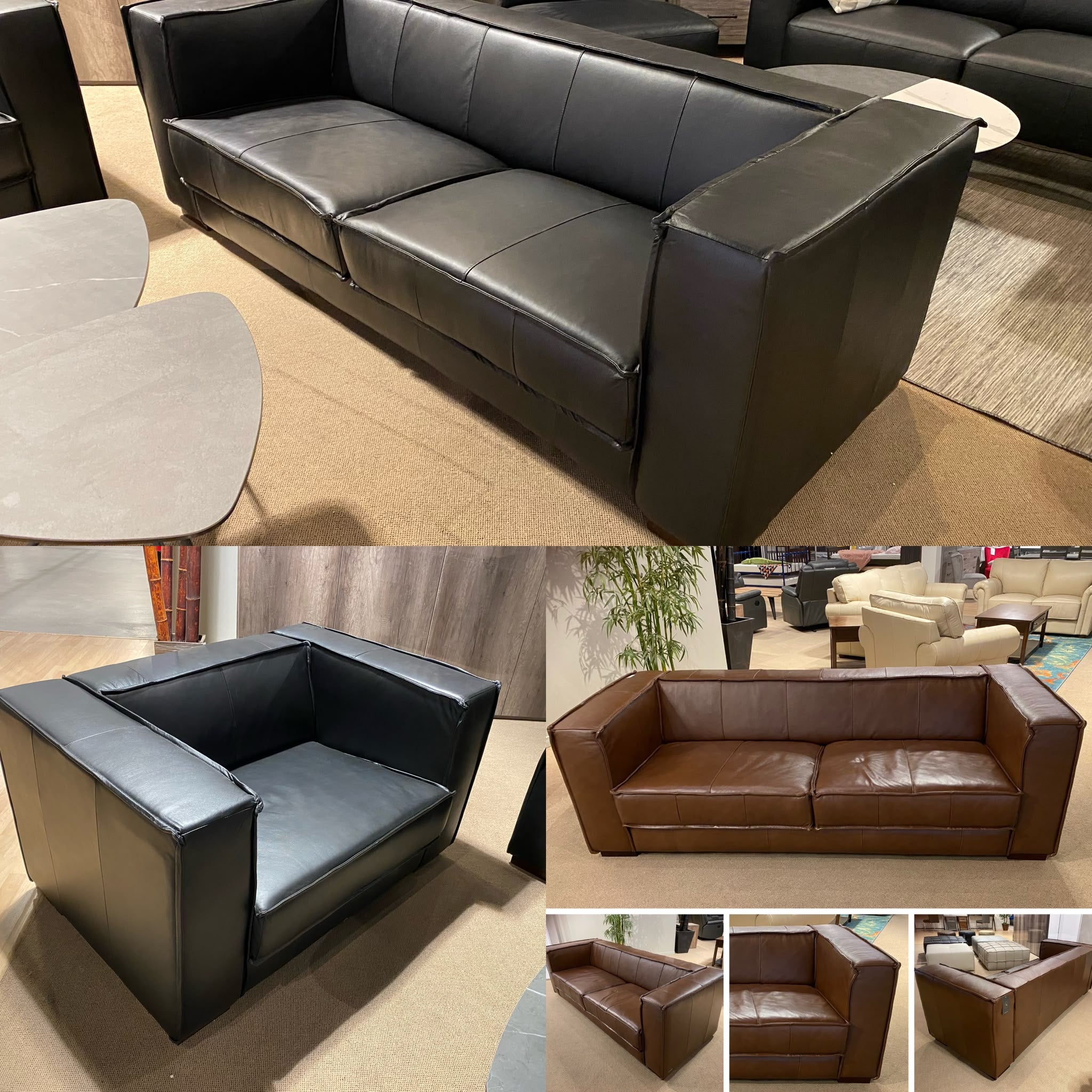 NKS99955BLK Full Cowhide Leather All over  Sofa and Chair