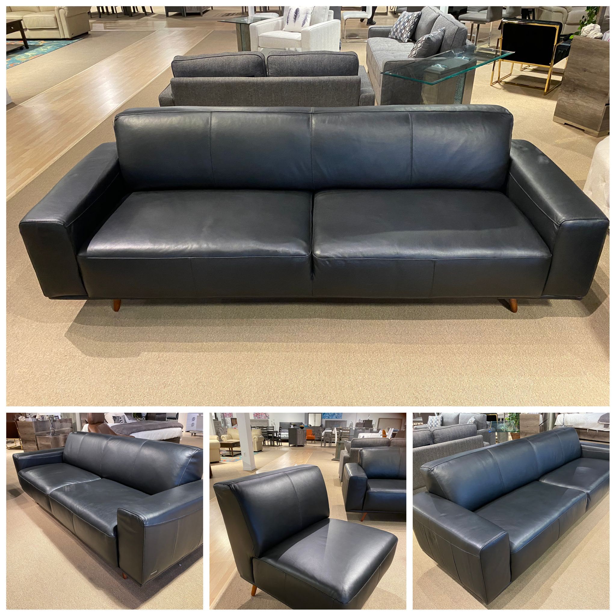 NKS99956BLK Full Cowhide Leather All over  Large Sofa , Regular Sofa, Love Seat and Chair