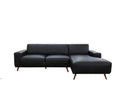 NKS99956BLKSS Full Cowhide Leather All over  Sectional Sofa
