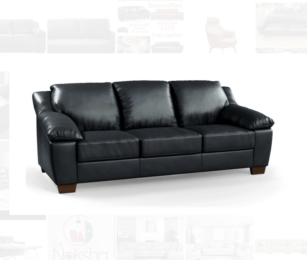 NKS99986BLK Full Cowhide Leather All over  Sofa, Love Seat