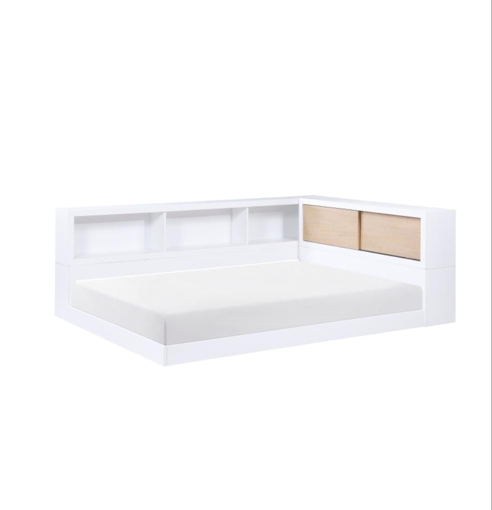 NKSB2012BCTFMZ Twin/Full Bookcase Corner Children Platform Bed