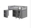 NKSB20001TLGYMZ Twin Low Loft Bed with Desk, Bookcase, & Chest of Drawers