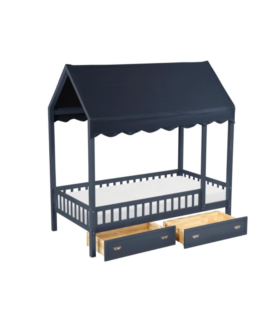 NKSB2024BUCPMZ Twin Canopy Platform Bed with Trundle or Drawers Option