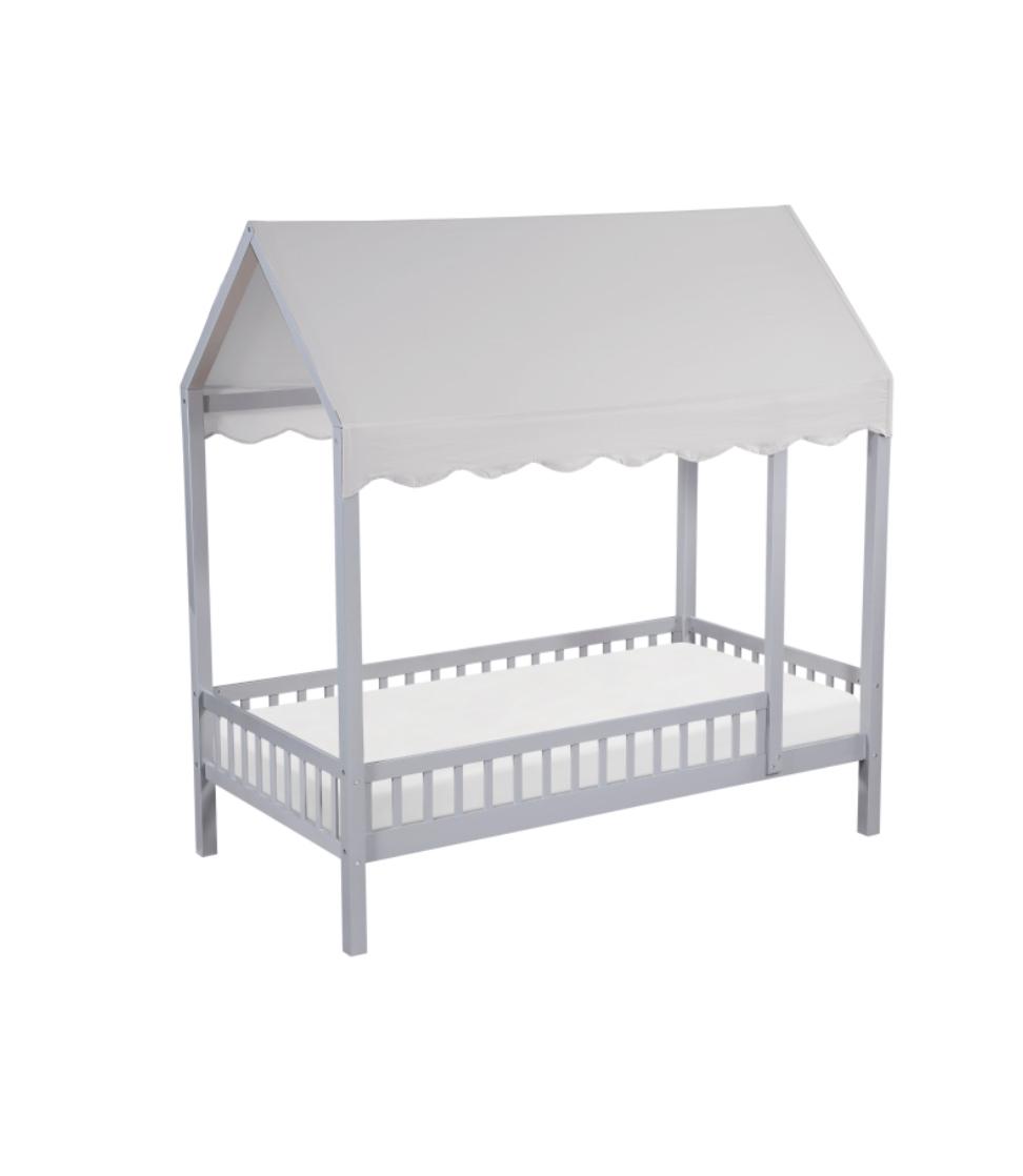 NKSB2024GYCPMZ Twin Canopy Platform Bed with Trundle or Drawers Option