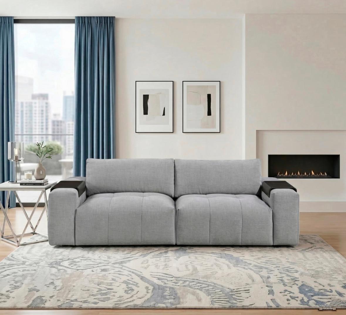 NKS9155GYMZ Fabric Modular Sofa, Love Seat