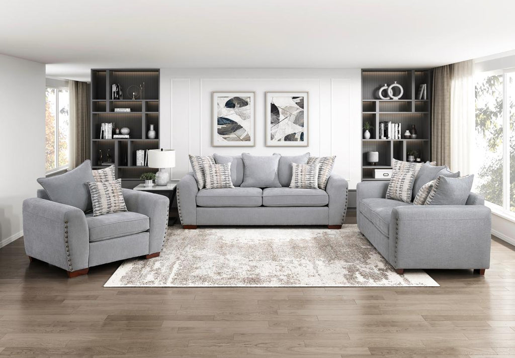 NKS8579GYMZ Fabric Sofa,Love Seat and Chair