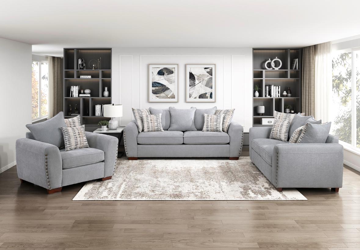 NKS8579GYMZ Fabric Sofa,Love Seat and Chair