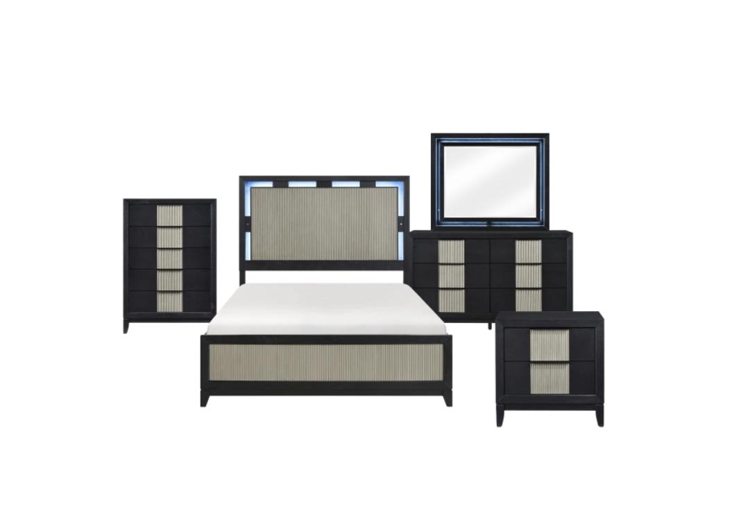 NKS2425MZ Contemporary Luxury Bedroom set with LED lights