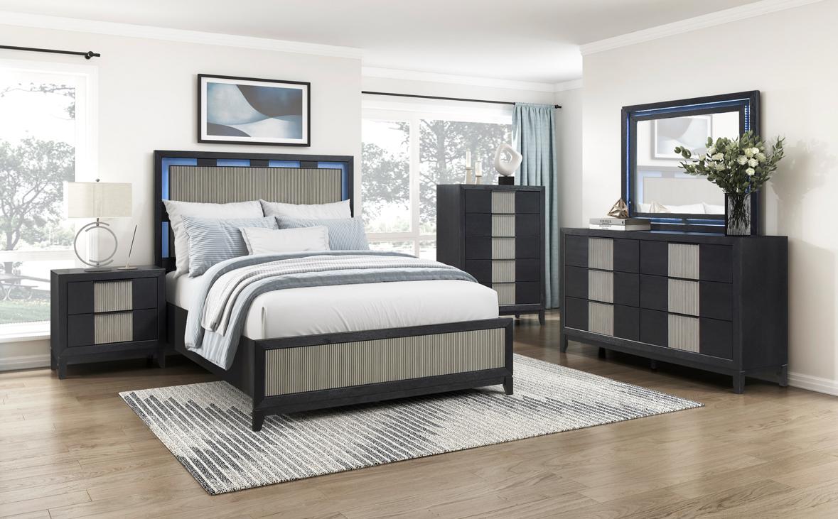 NKS2425MZ Contemporary Luxury Bedroom set with LED lights