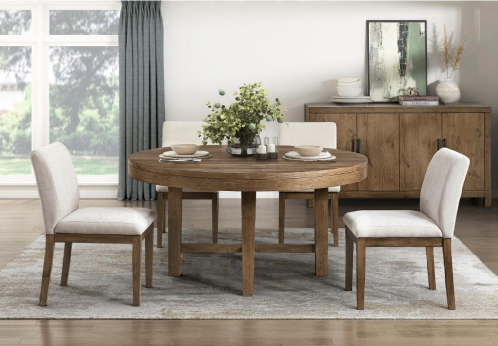 NKS2447-60MZ Large Round Wooden Dining set