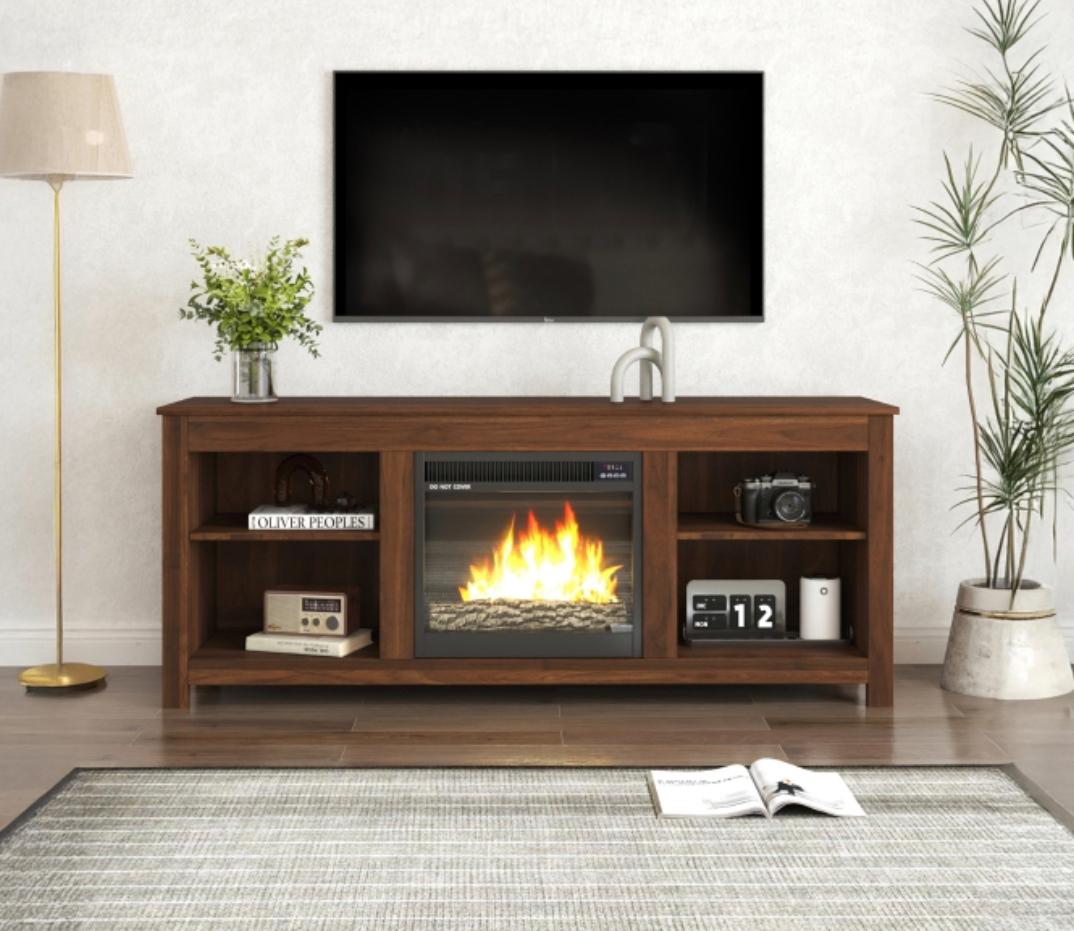 NKS45601BRMZ 58-inch TV Stand with Fireplace