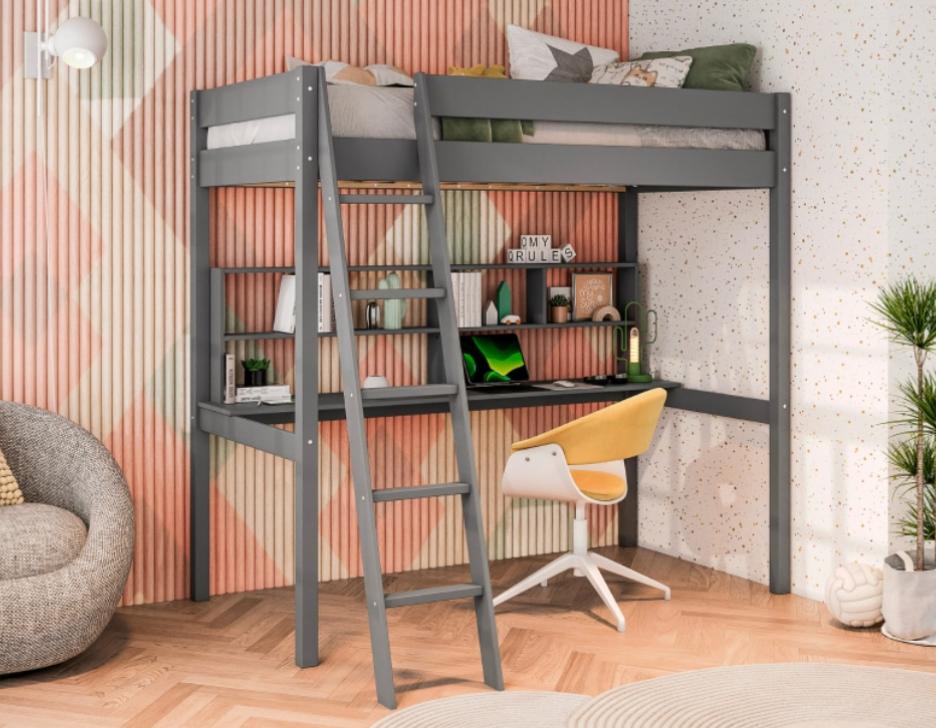 NKSB2006TLGYMZ Twin Loft Bunk Bed