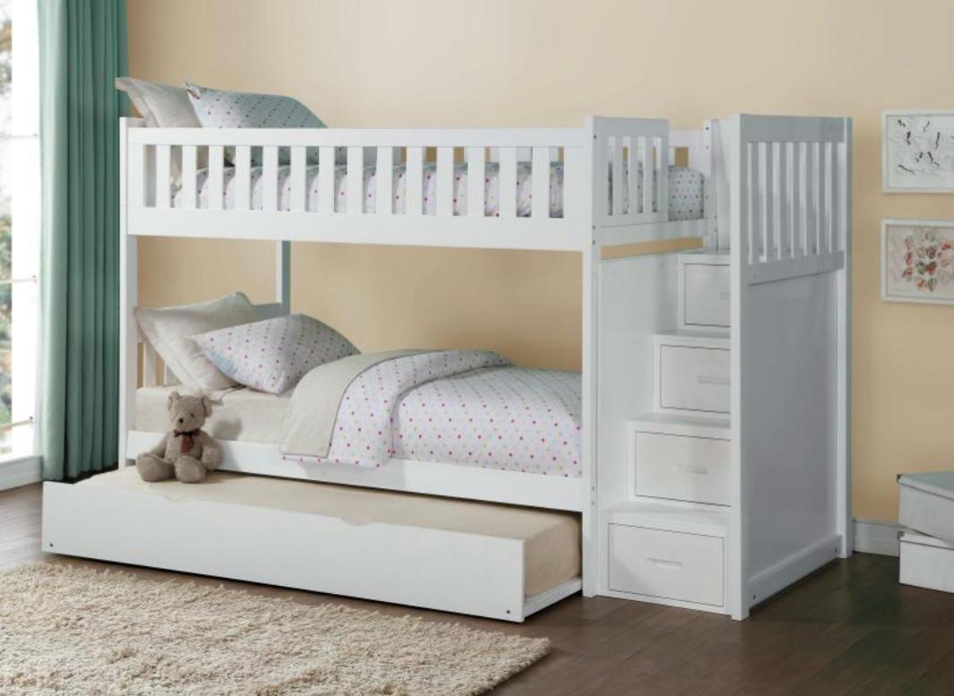 NKSB2053SBWMZ Stairs Bunk Bed with Drawers or Trundle