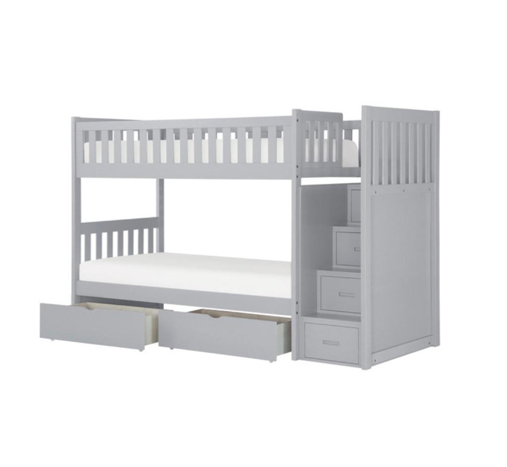 NKSB2063SBMZ Stairs Bunk Bed with Drawers or Trundle