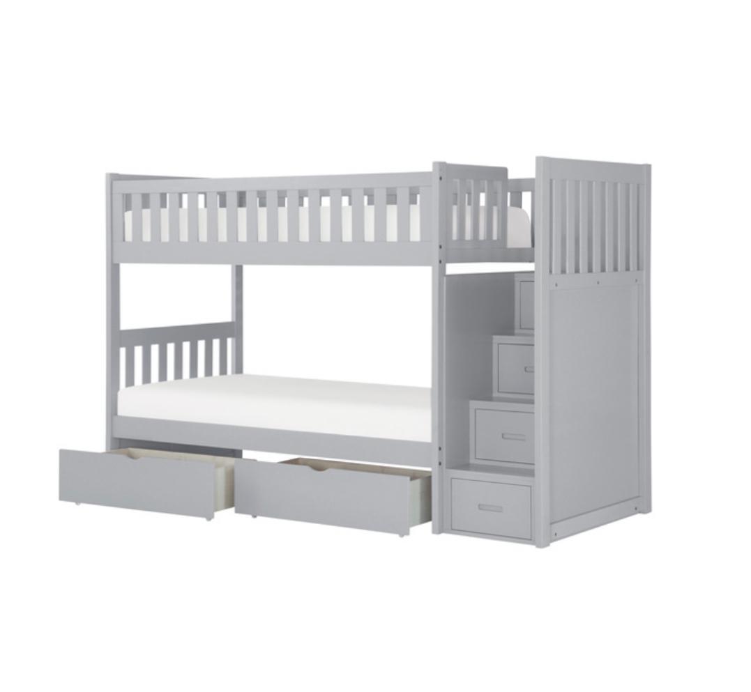 NKSB2063SBMZ Stairs Bunk Bed with Drawers or Trundle