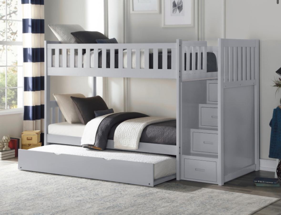 NKSB2063SBMZ Stairs Bunk Bed with Drawers or Trundle