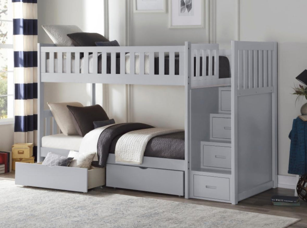 NKSB2063SBMZ Stairs Bunk Bed with Drawers or Trundle