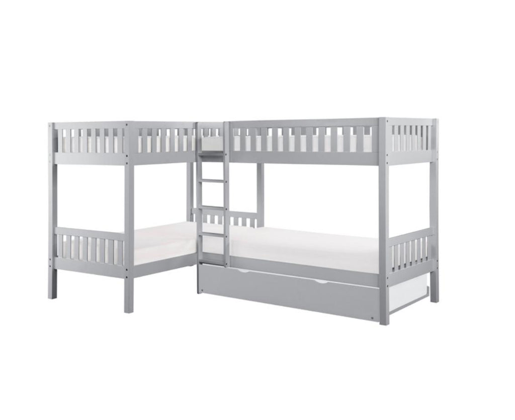 NKSB2063CNMZ Corner Bunk Bed with Drawers or Trundle