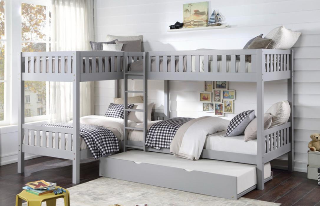 NKSB2063CNMZ Corner Bunk Bed with Drawers or Trundle