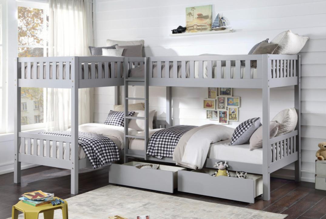 NKSB2063CNMZ Corner Bunk Bed with Drawers or Trundle
