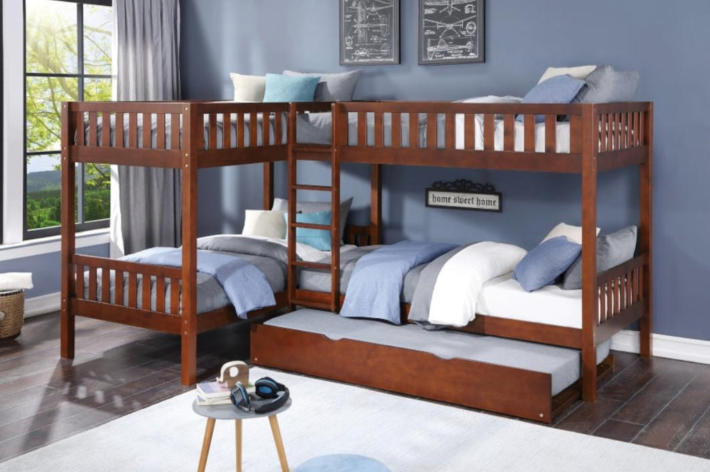 NKSB2013CNMZ Corner Bunk Bed with Drawers or Trundle