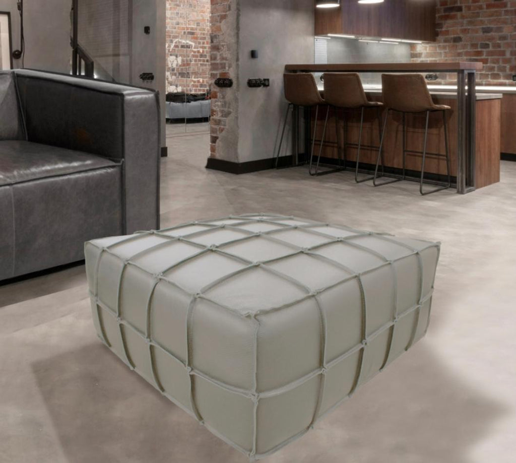 NKS99963LGYMZ Full Cowhide Leather  Ottoman
