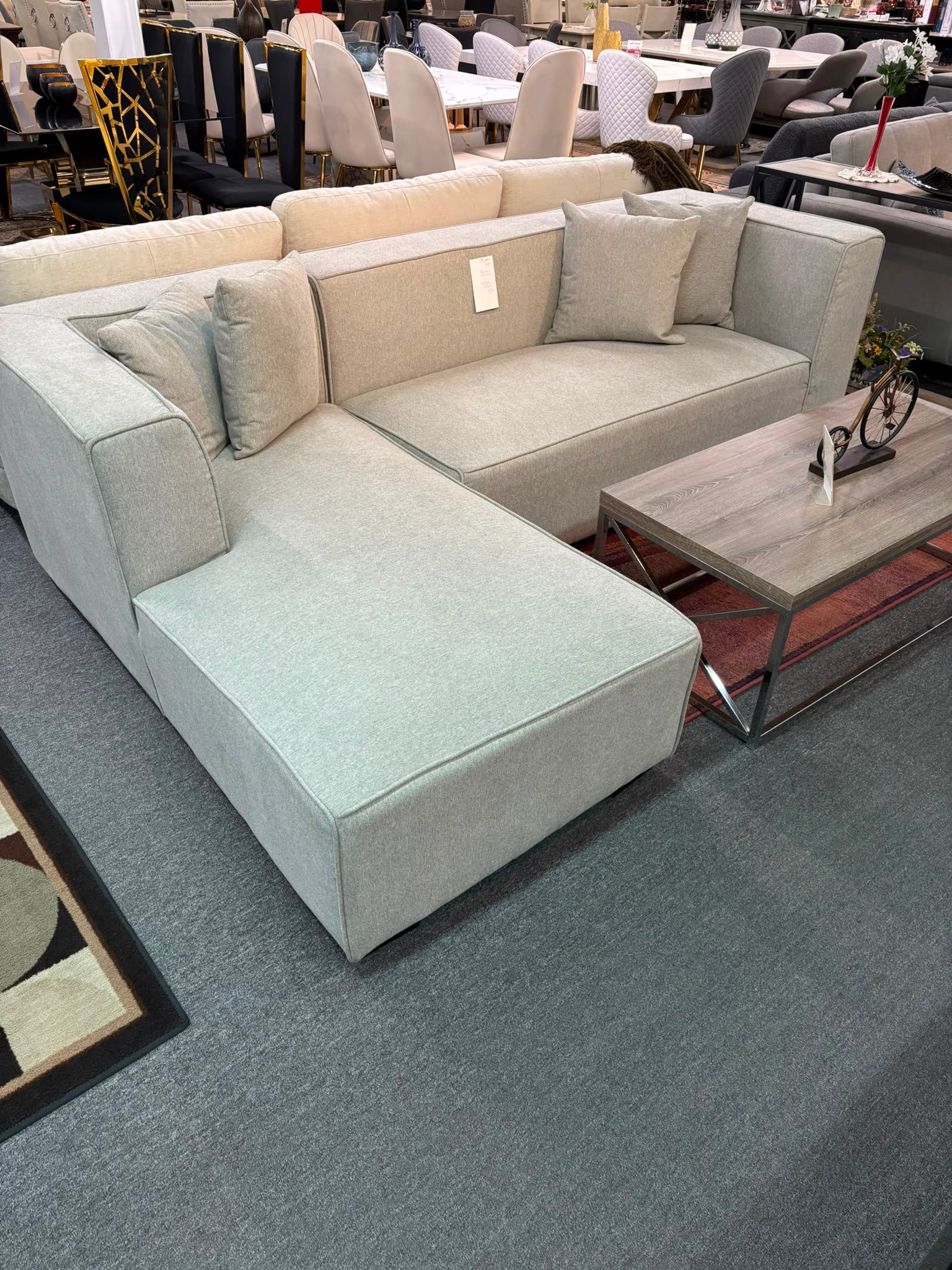 NKSDNS6 Canadian Made sectional sofa in fabric (also available blue fabric)