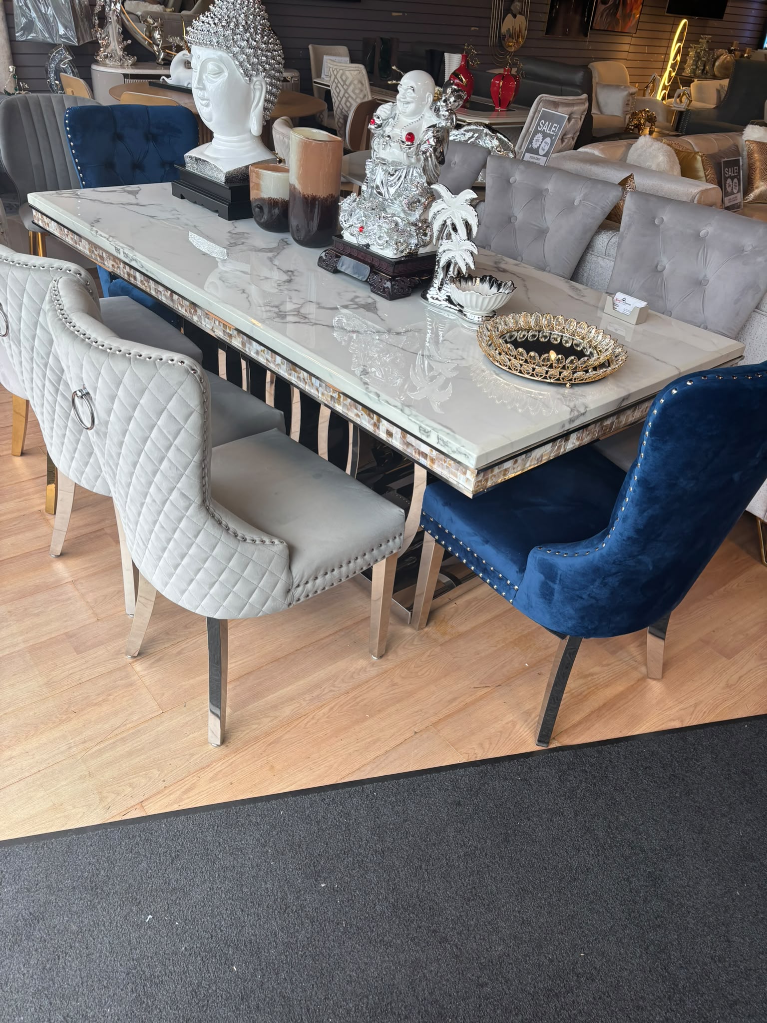 NKSKEFU4 Marble dining set